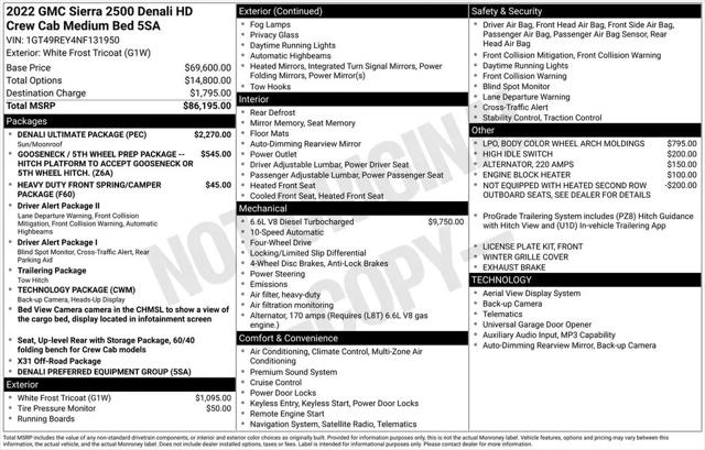 2022 GMC Sierra 2500HD 4WD Crew Cab Standard Bed Denali