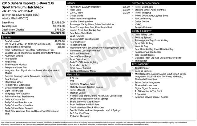 2015 Subaru Impreza 2.0i Sport Premium