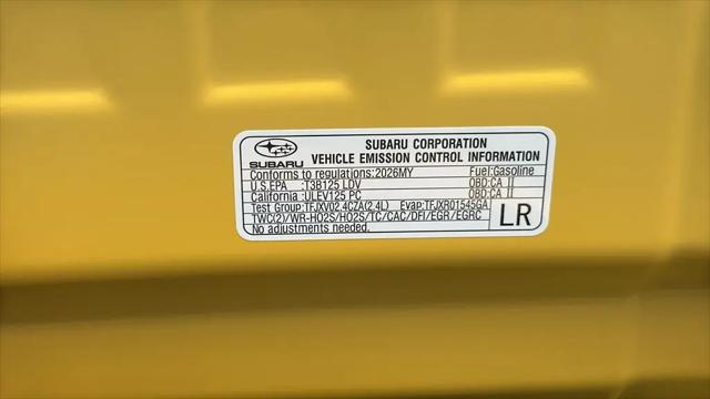 2026 Subaru WRX Series.Yellow