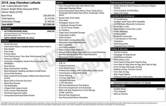 2018 Jeep Cherokee Latitude FWD