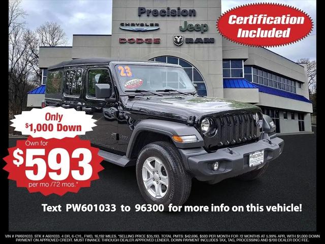 2023 Jeep Wrangler 4-Door Sport S 4x4 for sale in Butler, NJ