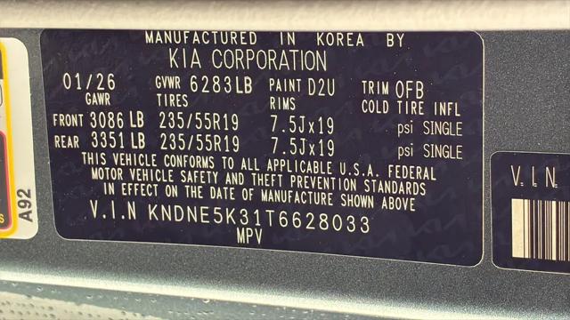2026 Kia Carnival MPV SX