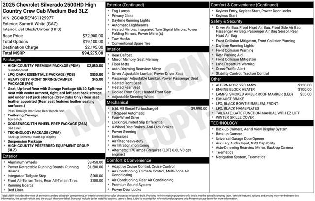 2025 Chevrolet Silverado 2500HD 4WD Crew Cab Standard Bed High Country