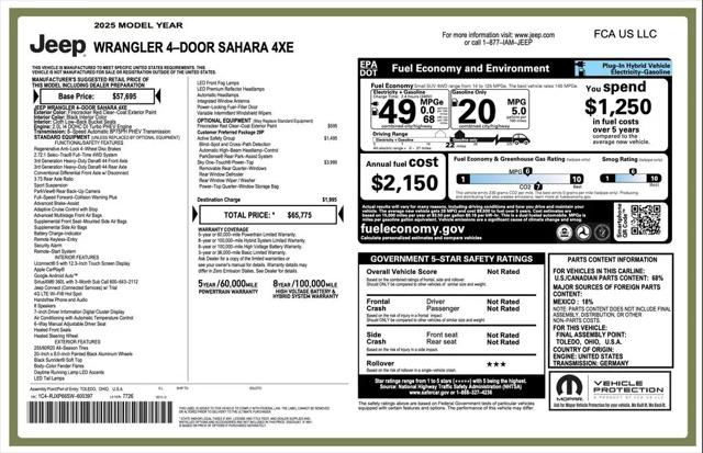 2025 Jeep Wrangler 4xe Sahara 4xe