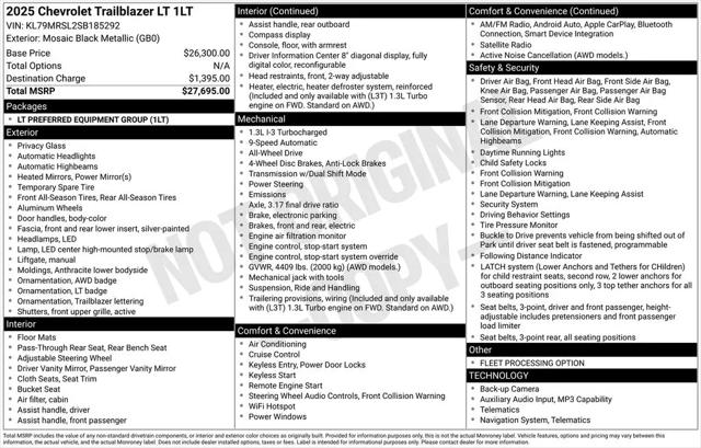 2025 Chevrolet TrailBlazer AWD LT
