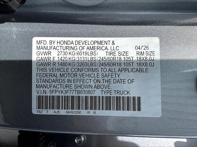 2026 Honda Ridgeline TrailSport+