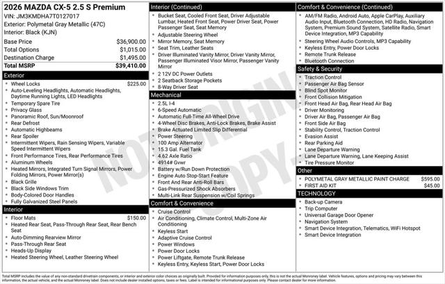 2026 Mazda CX-5 2.5 S Premium