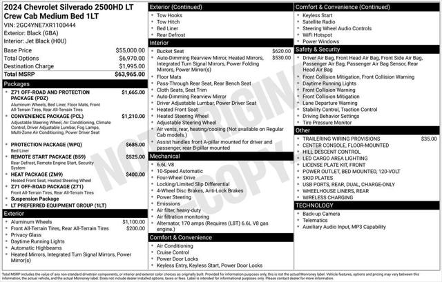 2024 Chevrolet Silverado 2500HD 4WD Crew Cab Standard Bed LT