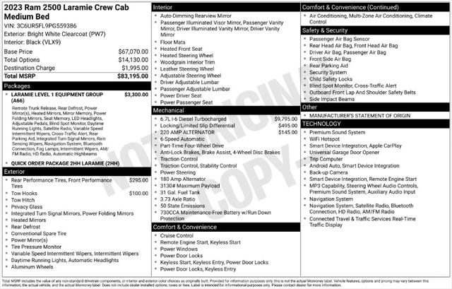 2023 RAM 2500 Laramie Crew Cab 4x4 64 Box 2023 RAM 2500 Laramie Crew Cab 4x4 64 Box