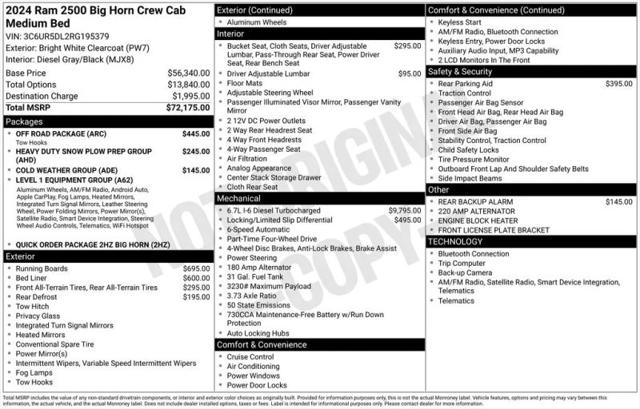 2024 Ram 2500 Big Horn Crew Cab 4x4 6'4" Box