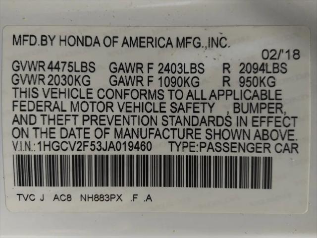 2018 Honda Accord EX-L 2.0T