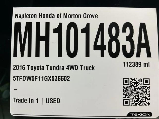2016 Toyota Tundra SR5 5.7L V8