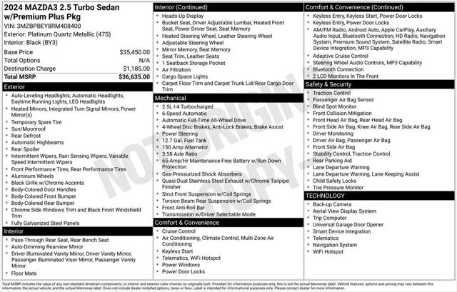 2024 Mazda Mazda3 2.5 Turbo Premium Plus