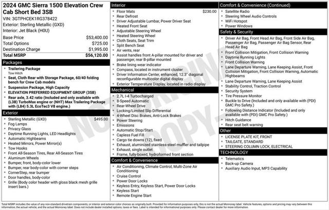 2024 GMC Sierra 1500 2WD Crew Cab Short Box Elevation