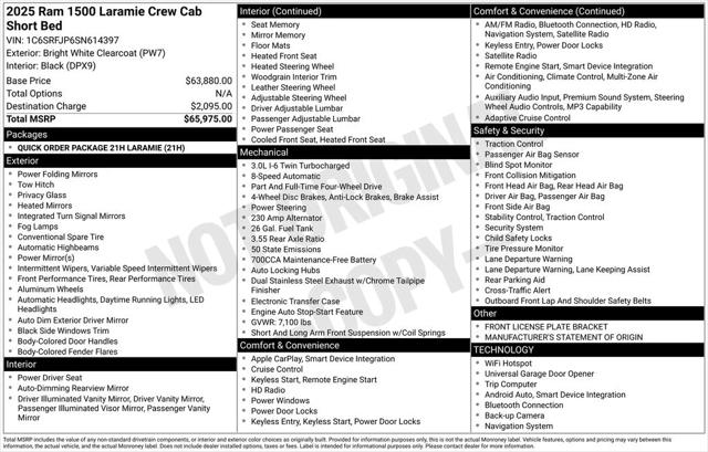 2025 RAM 1500 Laramie Crew Cab 4x4 57 Box 2025 RAM 1500 Laramie Crew Cab 4x4 57 Box