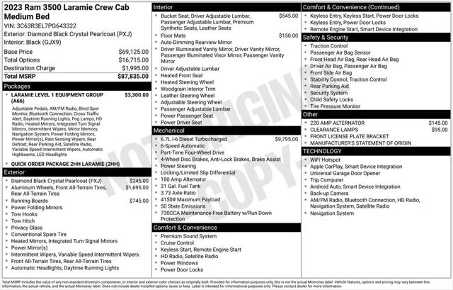 2023 RAM 3500 Laramie Crew Cab 4x4 64 Box