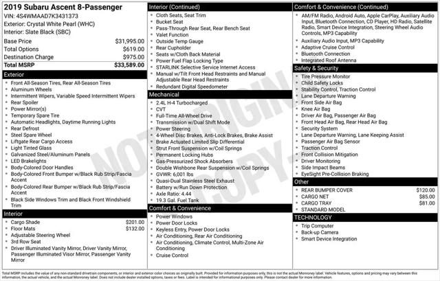 2019 Subaru Ascent Base