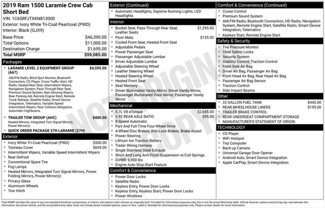 2019 Ram 1500 Laramie Crew Cab 4x4 5'7" Box