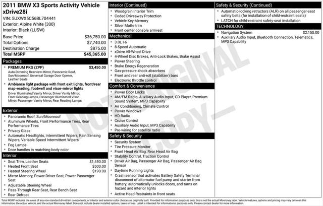 2011 BMW X3 xDrive28i