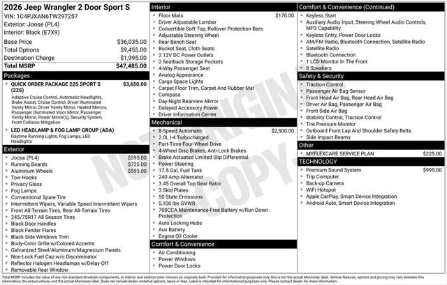 2026 Jeep Wrangler Sport S