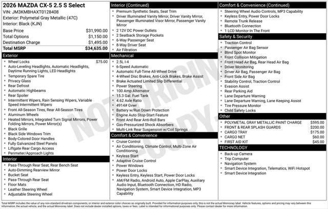 2026 Mazda CX-5 2.5 S Select