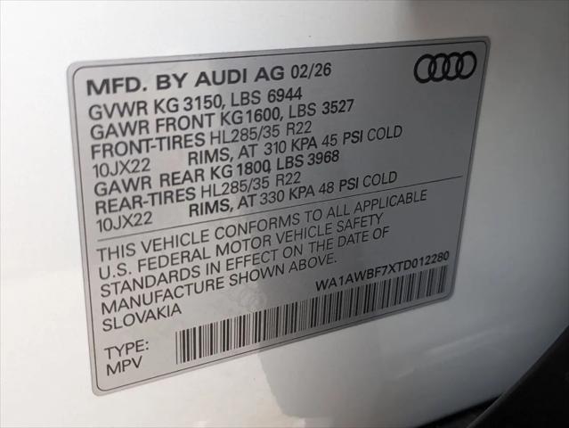 2026 Audi SQ7 Premium Plus TFSI quattro tiptronic