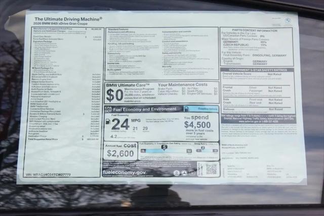2026 BMW 840i Gran Coupe xDrive