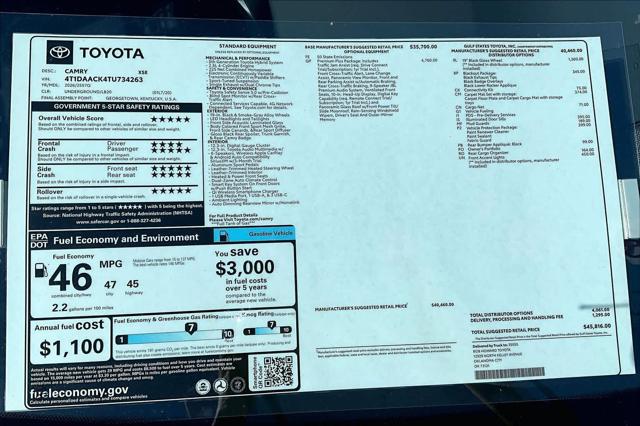 2026 Toyota Camry XSE