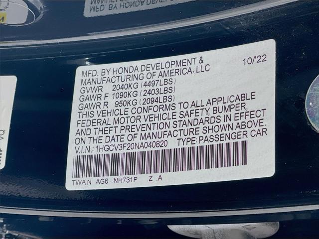 2022 Honda Accord Hybrid Sport