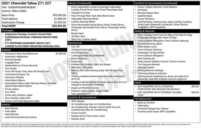 2021 Chevrolet Tahoe 4WD Z71