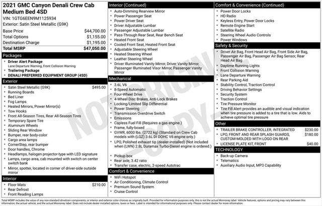 2021 GMC Canyon 4WD Crew Cab Short Box Denali
