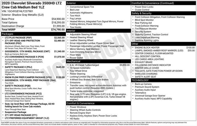 2020 Chevrolet Silverado 3500HD 4WD Crew Cab Standard Bed LTZ