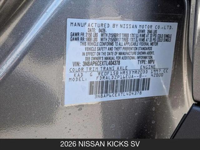 2026 Nissan Kicks SV