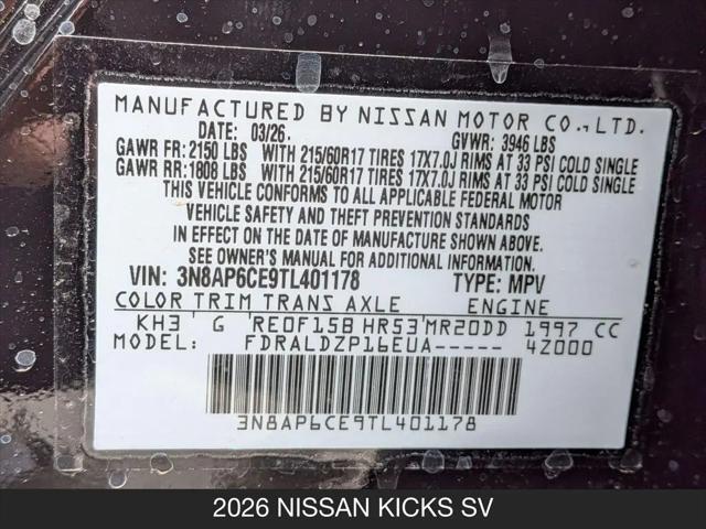 2026 Nissan Kicks SV