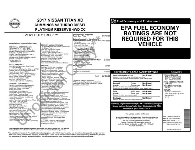 2017 Nissan Titan XD Platinum Reserve Diesel