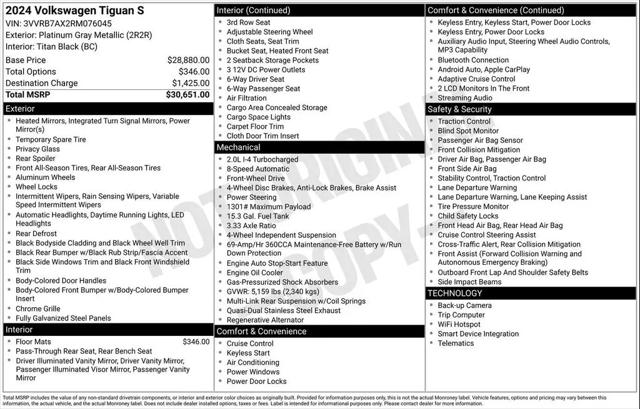 2024 Volkswagen Tiguan 2.0T S for sale in Huntsville, AL