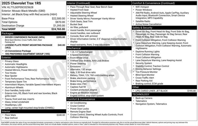 2025 Chevrolet Trax FWD 1RS