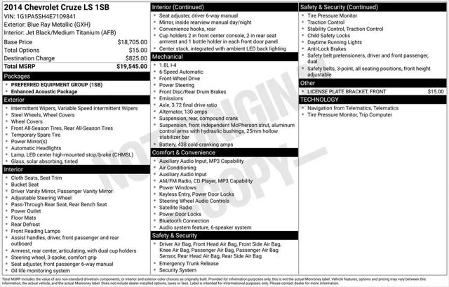 2014 Chevrolet Cruze LS Auto