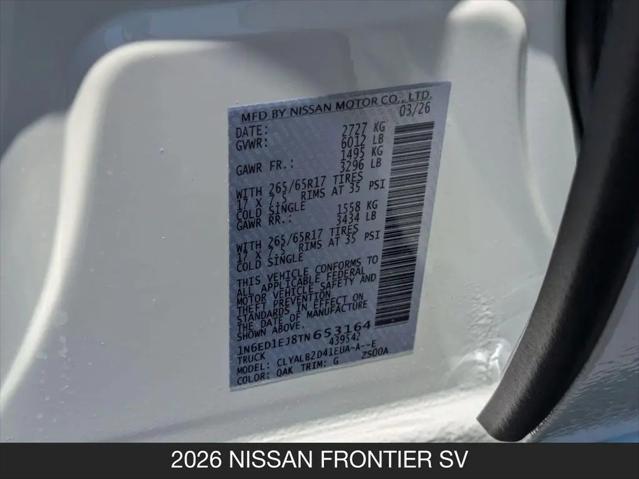 2026 Nissan Frontier Crew Cab SV 4x2