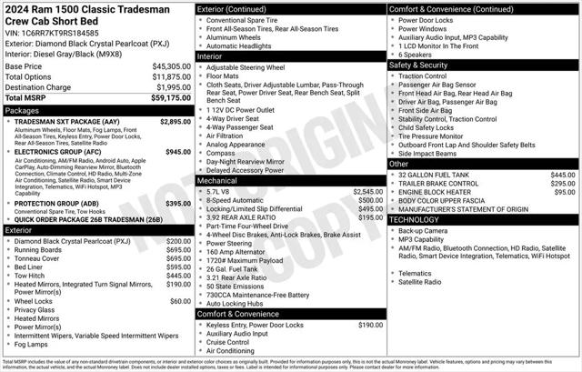 2024 Ram 1500 Classic Tradesman Crew Cab 4x4 5'7" Box