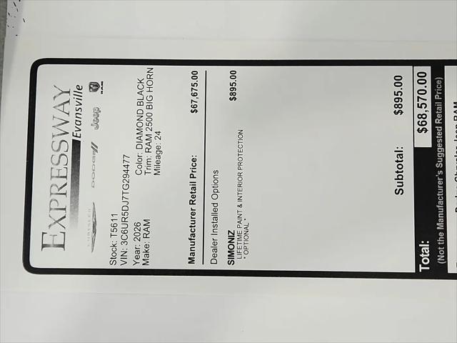 2026 Ram 2500 Big Horn Crew Cab 4x4 64 Box