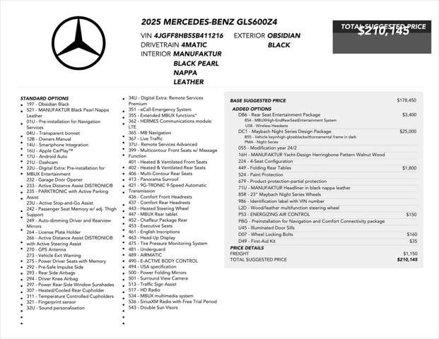2025 Mercedes-Benz Maybach GLS 600 4MATIC