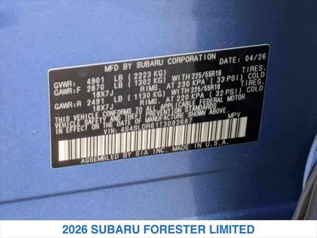 2026 Subaru Forester Limited