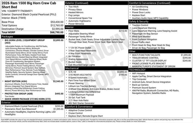 2026 Ram 1500 Big Horn Crew Cab 4x4 57 Box
