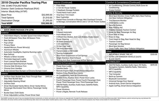 2018 Chrysler Pacifica Touring Plus