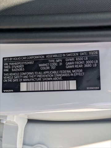 2026 Volvo XC90 Plug-In Hybrid Plus, T8 AWD, Electric/Gasoline, Bright, 7 Seats
