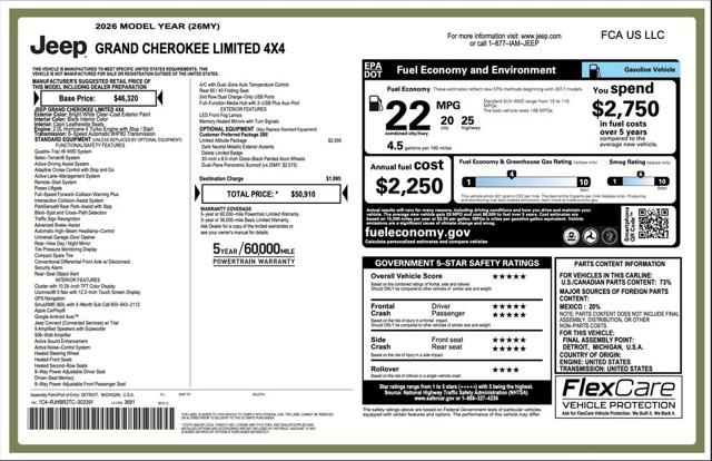 2026 Jeep Grand Cherokee GRAND CHEROKEE LIMITED 4X4