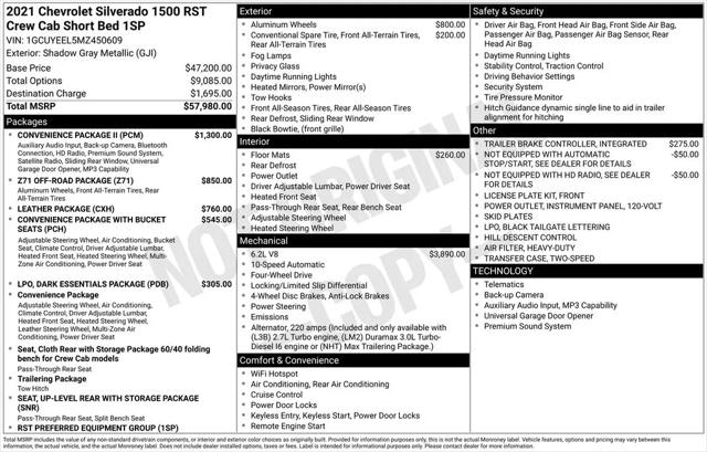 2021 Chevrolet Silverado 1500 4WD Crew Cab Short Bed RST