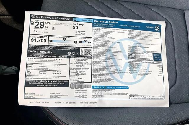 2026 Volkswagen Jetta GLI Autobahn