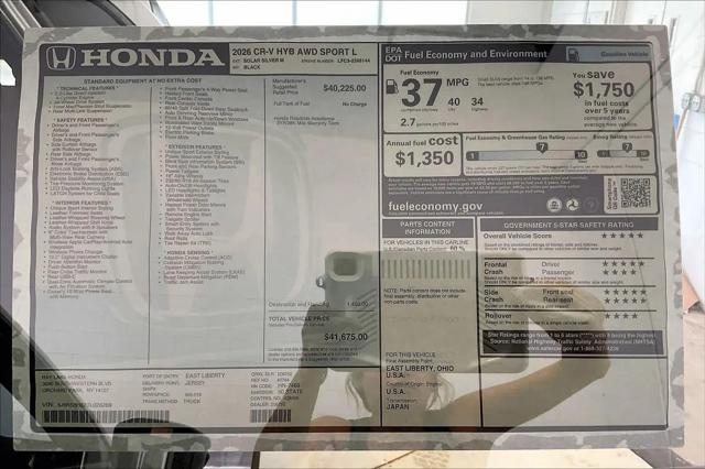 2026 Honda CR-V Hybrid AWD Sport-L